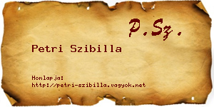 Petri Szibilla névjegykártya